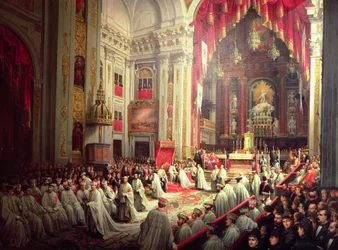 Investitur von König Alfons XII (1857-85) als Großmeister der Militärorden